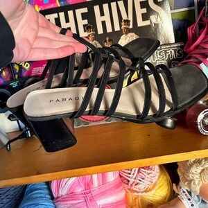 Black Strappy Women's Heels